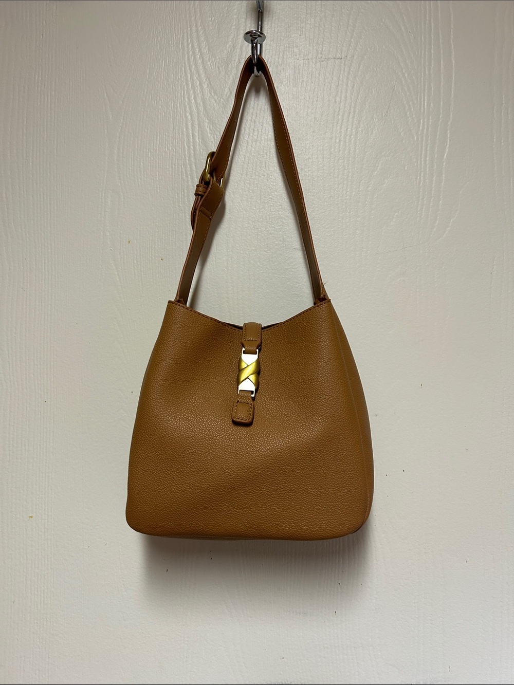 Aldo Cognac Shoulder Hobo with Gold Accent